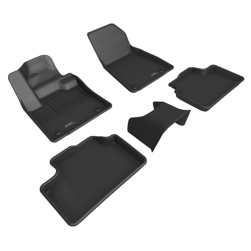 Volvo XC40 Recharge Floor Mat Set - 3D MAXpider - Kagu - Combo - Black - `22-`23